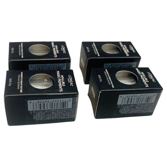 L'Oreal Infallible Magic Eye Pigments Attitude #454 Silver Glitter Eyeshadow 4pk - Picture 3 of 6